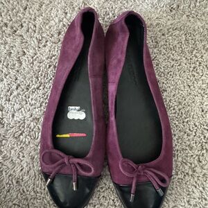 Purple Flats with Black Cap Toe
